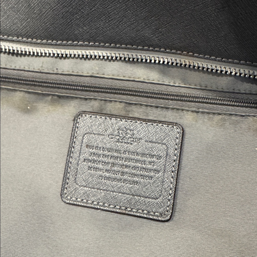 Coach Bag Peyton Zip Top Tote Charcoal Gray Saffiano Leather Tote Bag - Picture 14 of 17